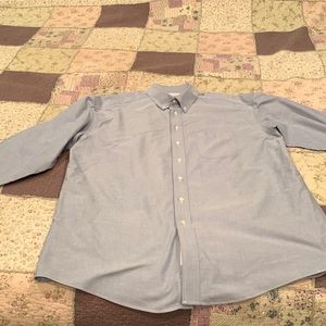 Gold label roundtree and York mens long sleeve button down dress shirt, blue